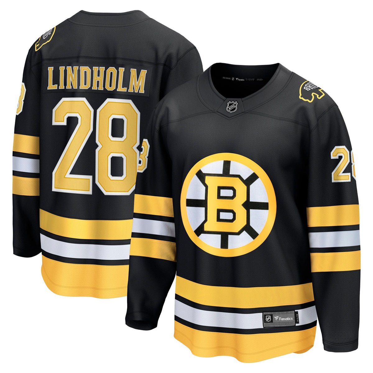 Boston Bruins Elias Lindholm Black Home Breakaway Player Hockey Jersey