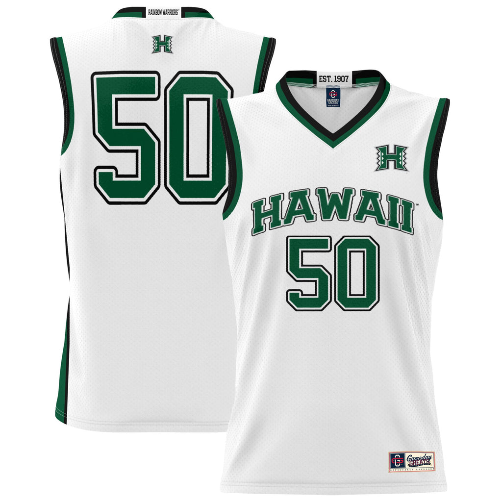 #50 Hawaii Rainbow Warriors Lightweight Basketball Jersey - White