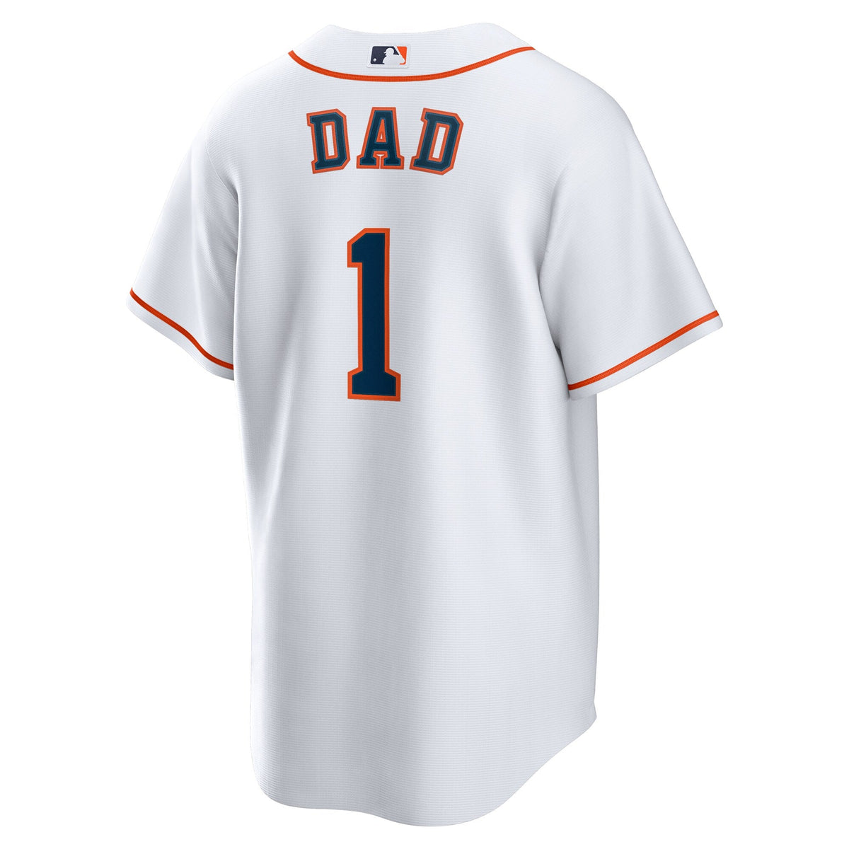 Houston Astros White #1 Dad Home Replica Baseball Jersey