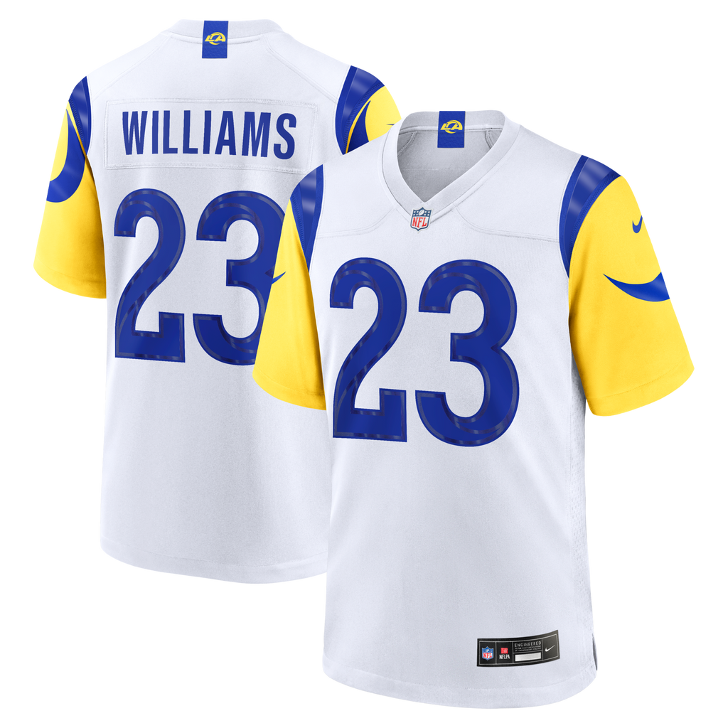 Los Angeles Rams Kyren Williams White White Game Player Football Jersey