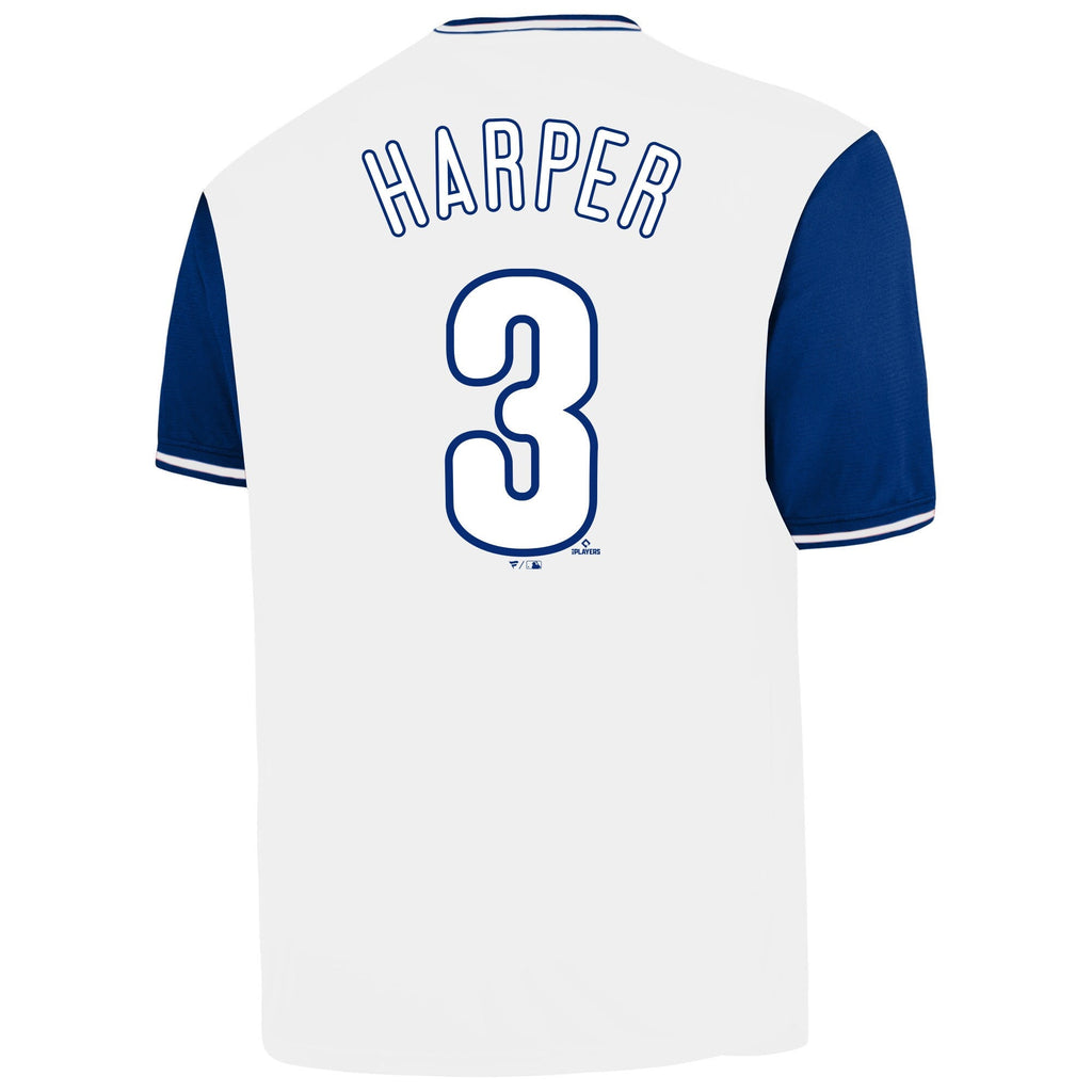 Philadelphia Phillies Bryce Harper Profile White Big & Tall Name & Number Baseball Jersey