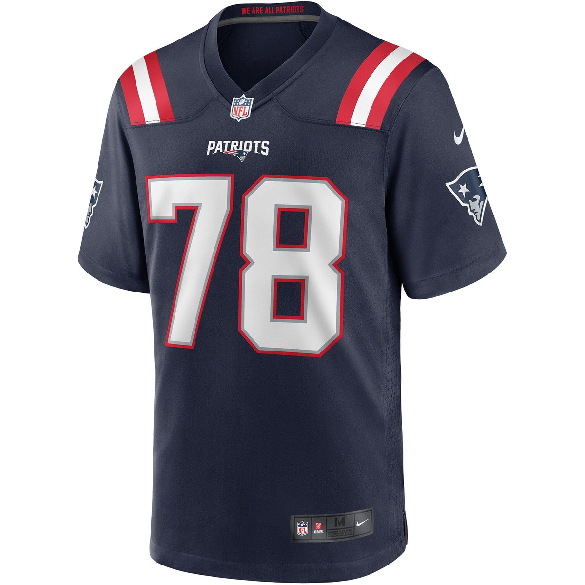 New England Patriots Bruce Armstrong Navy Game Retired Player Football Jersey