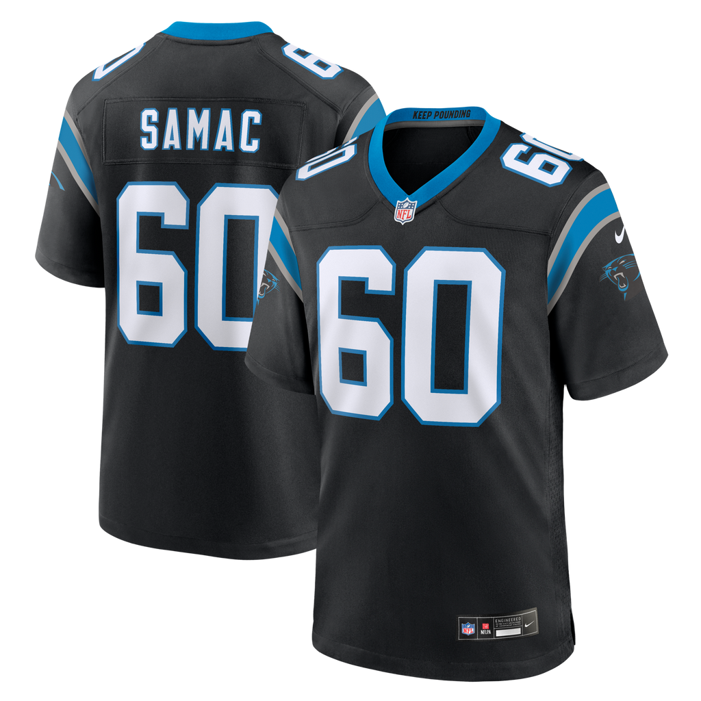 Carolina Panthers Nick Samac Black Team Game Football Jersey