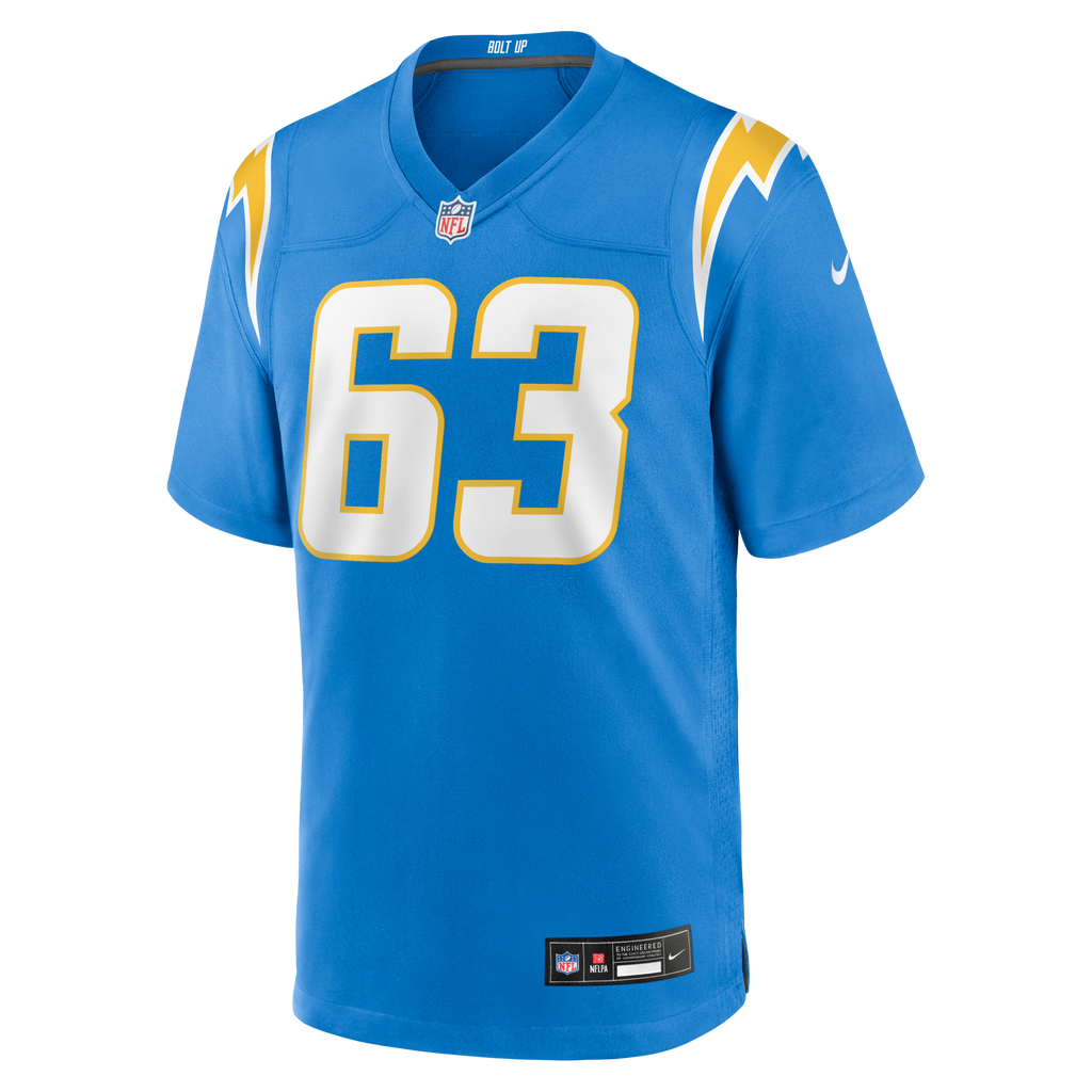 Los Angeles Chargers Tyler Biadasz Powder Blue Team Game Football Jersey