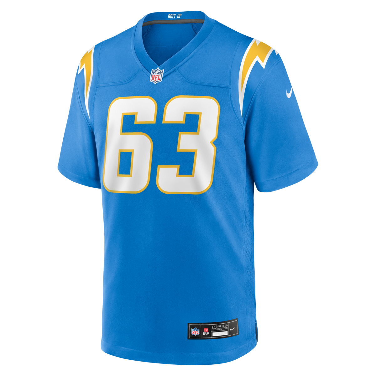 Los Angeles Chargers Tyler Biadasz Powder Blue Team Game Football Jersey