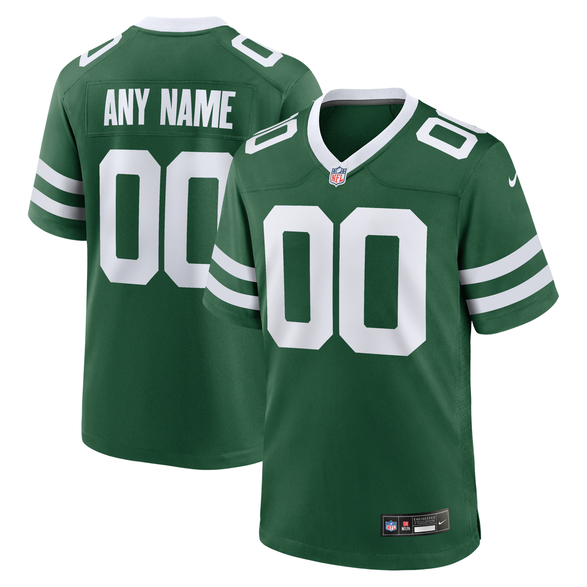 New York Jets Legacy Green Custom Game Football Jersey