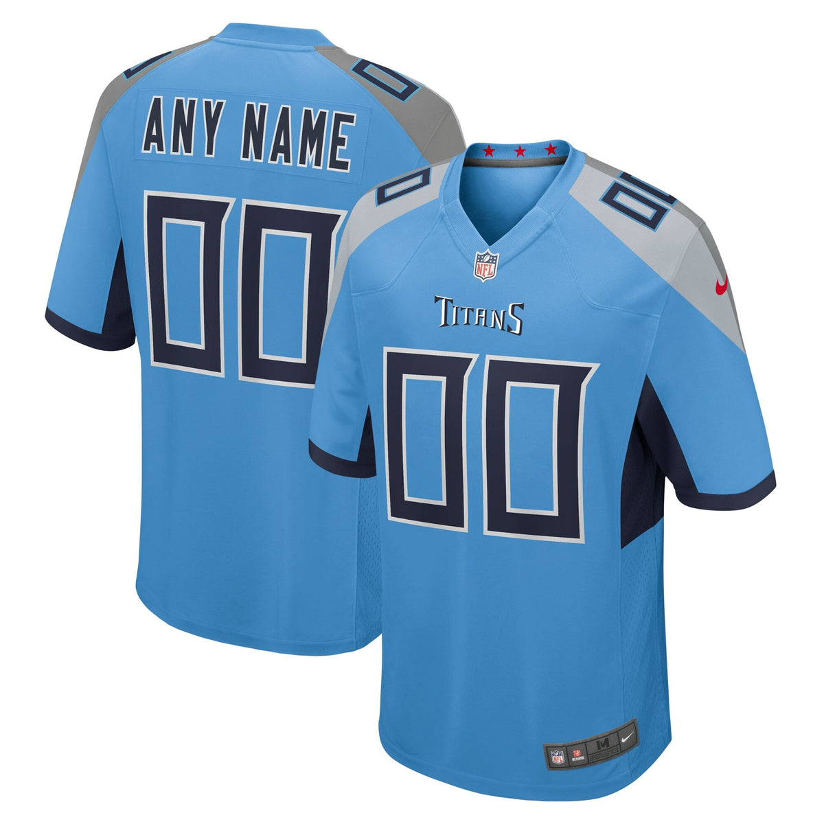 Tennessee Titans Light Blue Alternate Custom Game Football Jersey