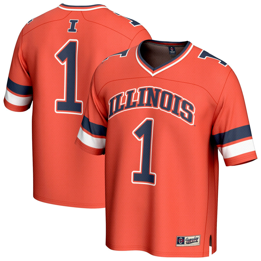 #1 Illinois Fighting Illini Collegiate Football Fashion Jersey - Orange