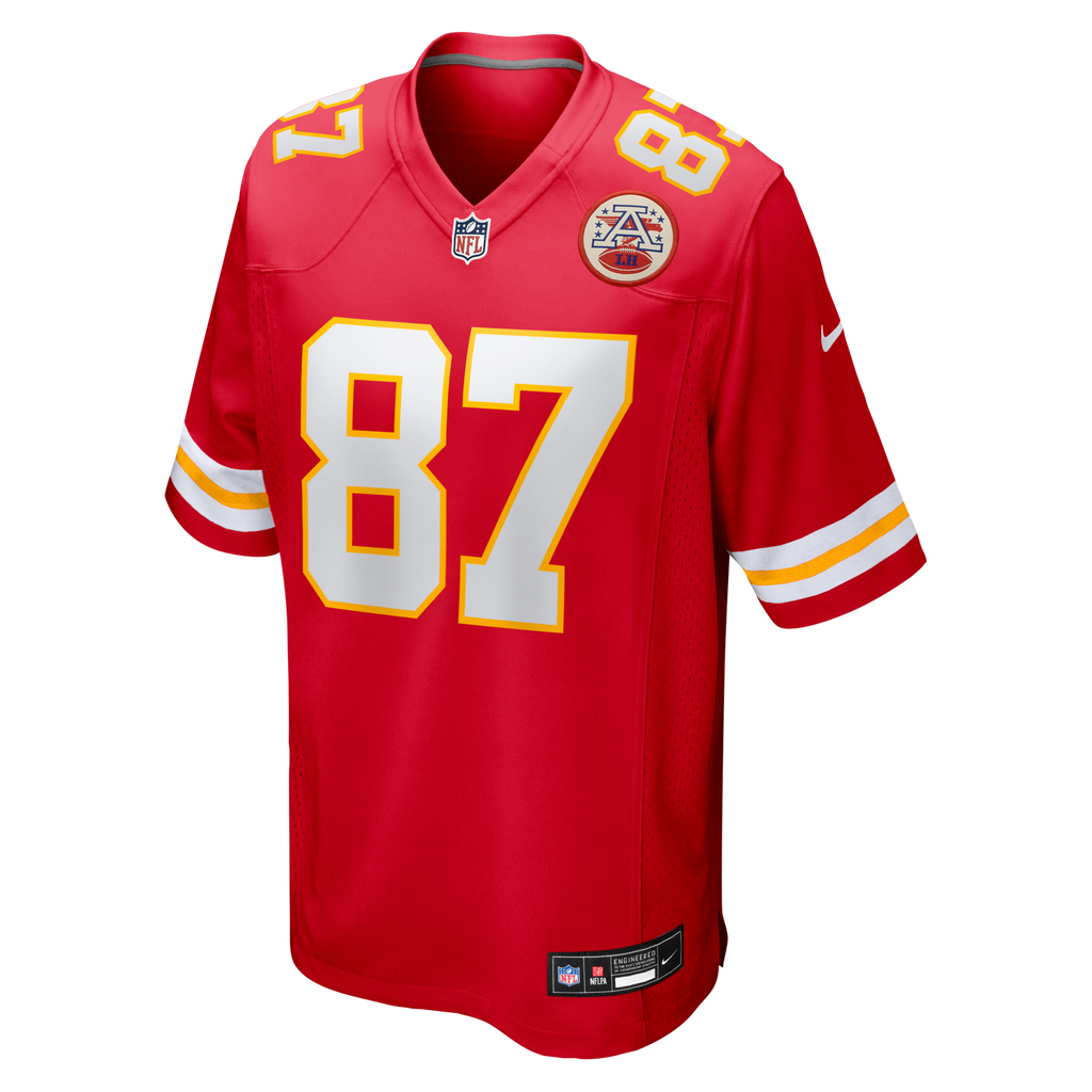 Kansas City Chiefs Travis Kelce Red Game Football Jersey