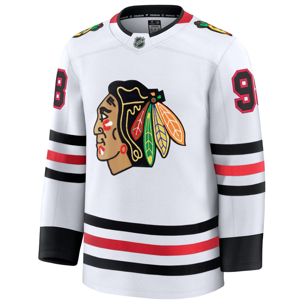 Chicago Blackhawks Connor Bedard White Away Premium Jersey