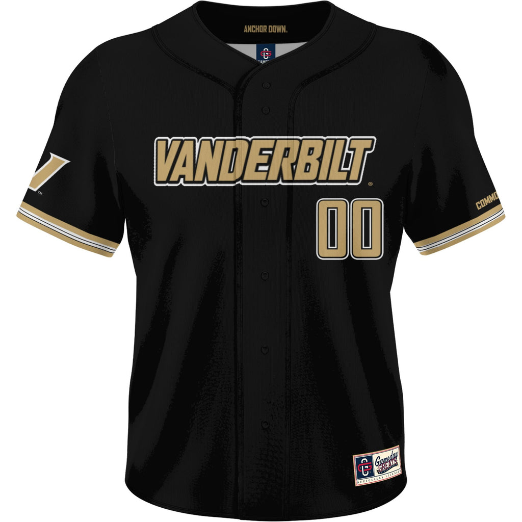 Vanderbilt Commodores NIL Pick-A-Player Lightweight Baseball Jersey - Black
