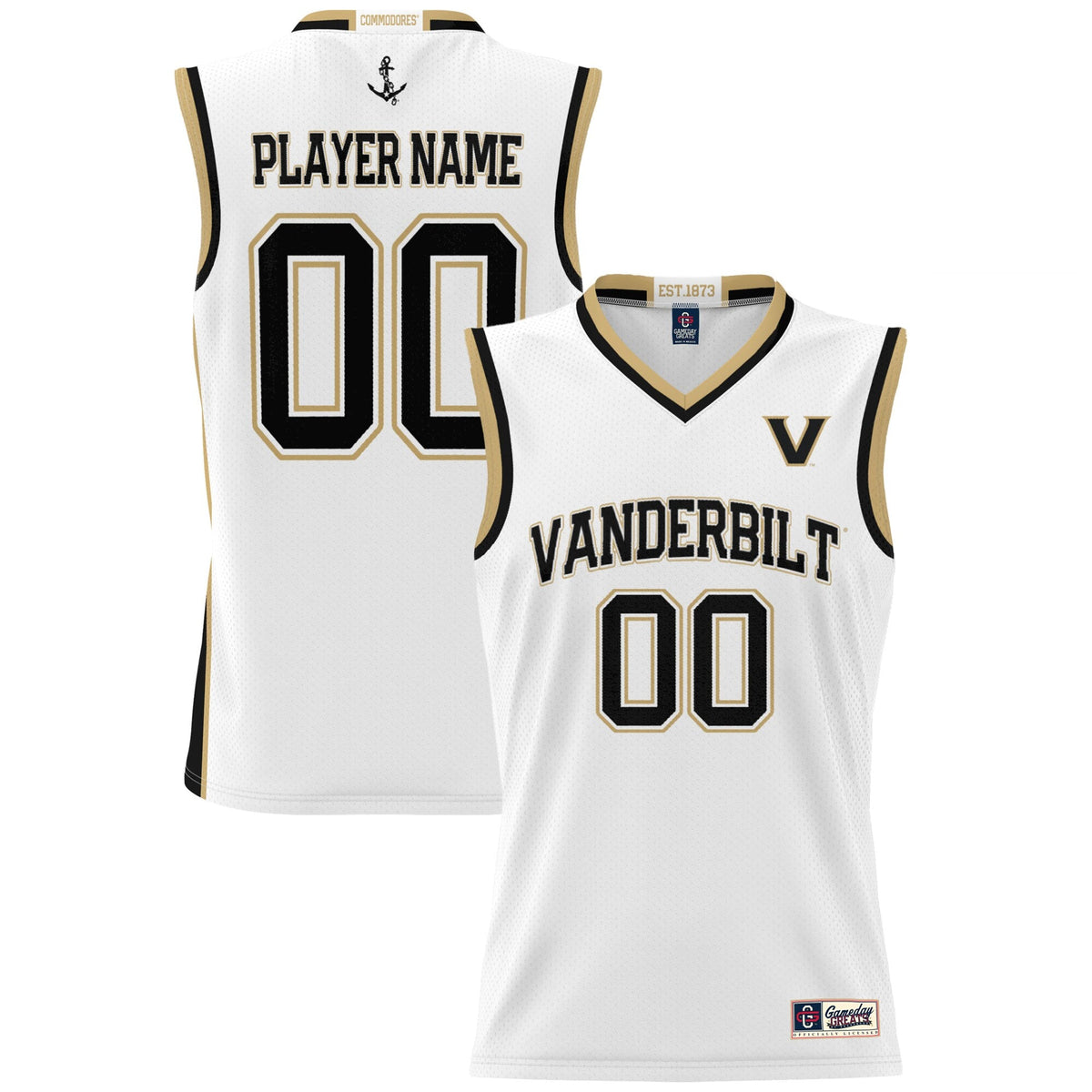 Vanderbilt Commodores NIL Pick-A-Player Basketball Jersey - White