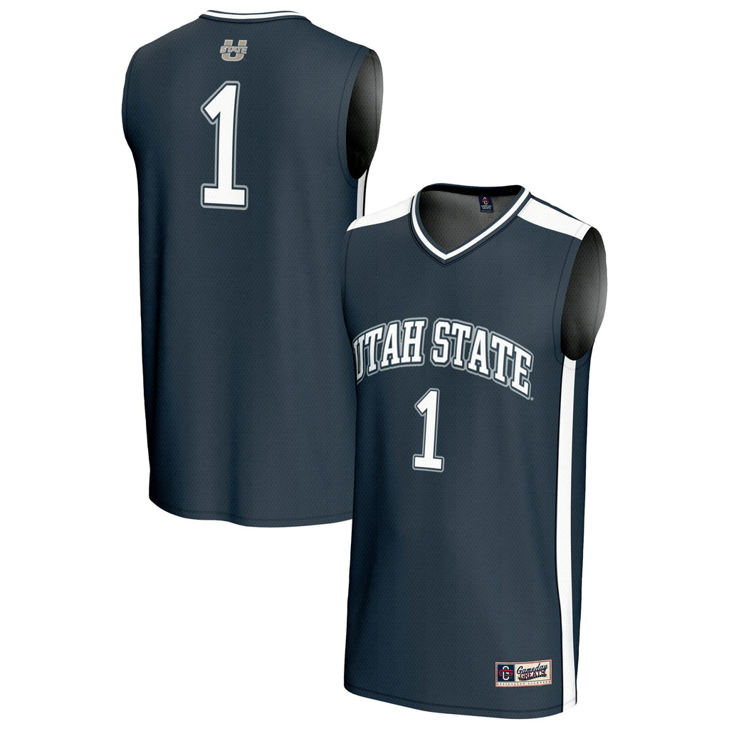 #1 Utah State Aggies Lightweight Basketball Fashion Jersey - Navy