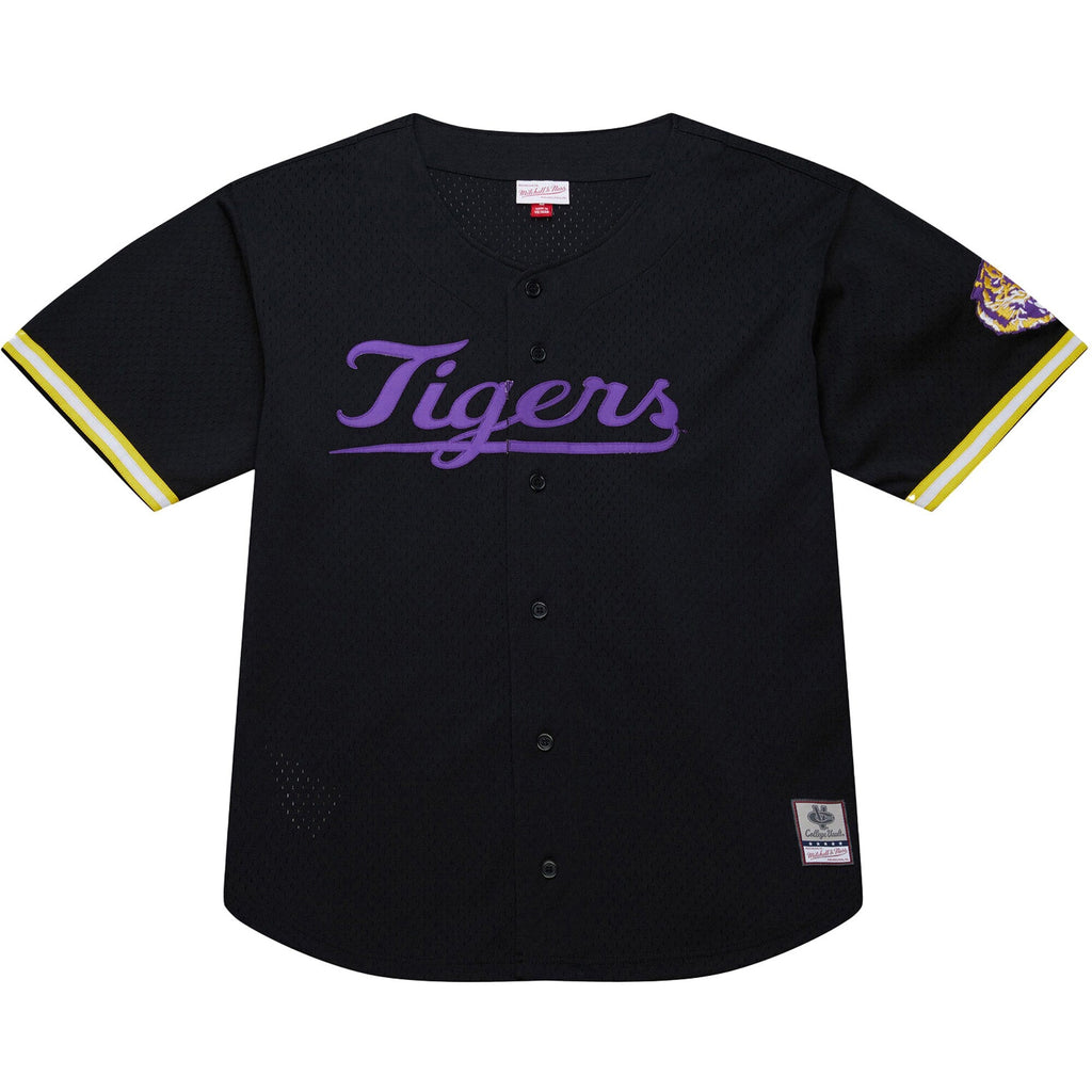 Black LSU Tigers On The Clock Full-Button Fashion Jersey