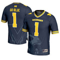 #1 Navy Michigan Wolverines Icon Print Football Fashion Jersey
