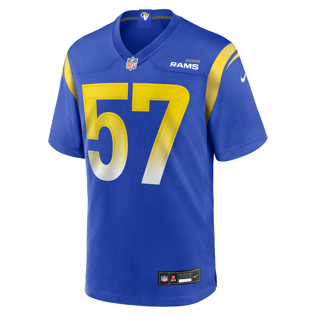 Los Angeles Rams Ty Hamilton Royal Team Game Football Jersey