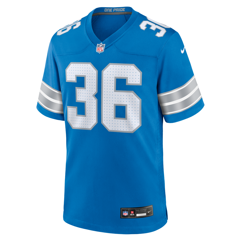 Detroit Lions Chuck Clark Blue Team Game Football Jersey