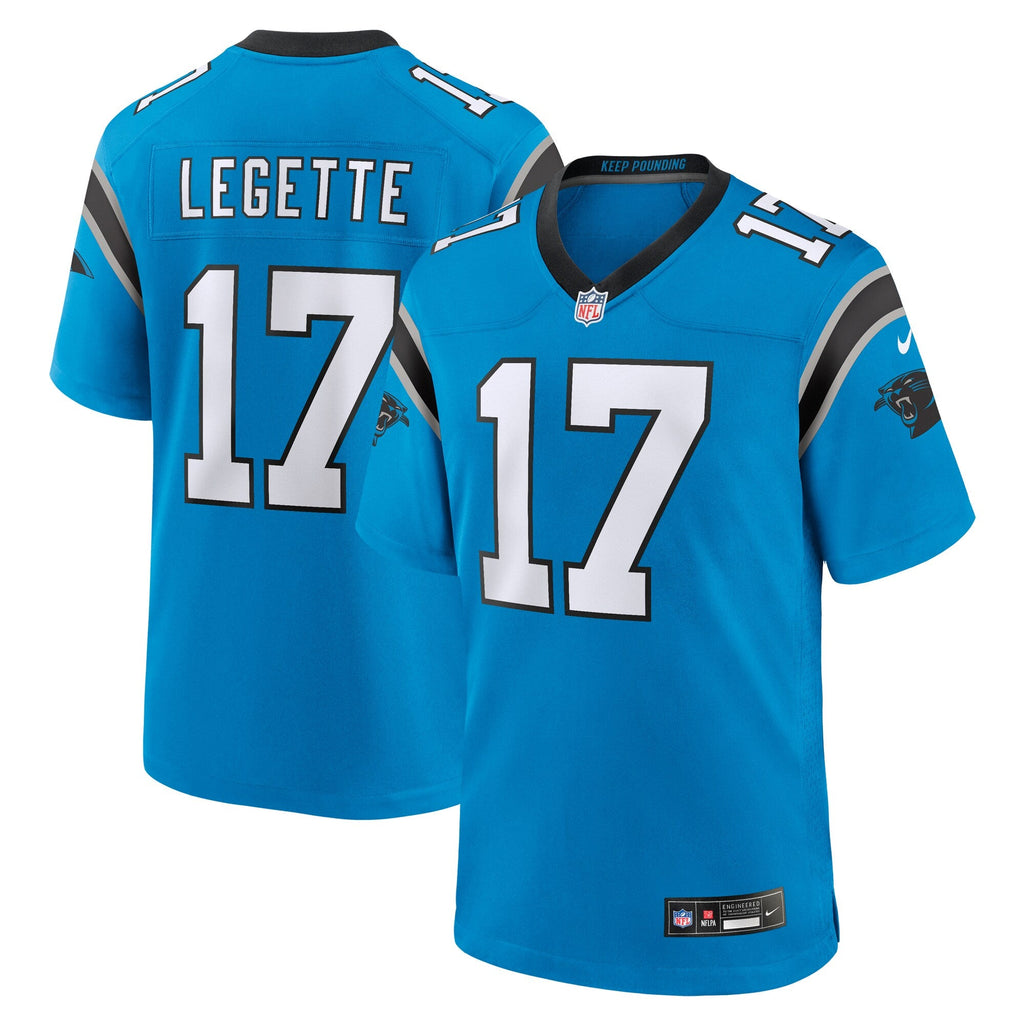 Carolina Panthers Xavier Legette Blue Alternate Game Football Jersey