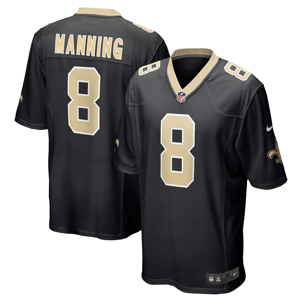 New Orleans Saints Archie Manning Black Retired Player Game Football Jersey