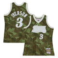 Philadelphia 76ers NBA Allen Iverson 1996 Ghost Green Camo Swingman Jersey