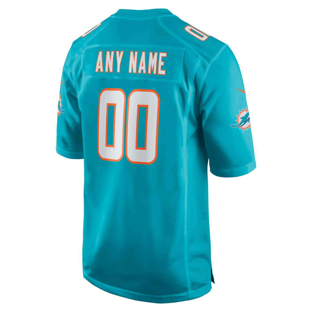 Miami Dolphins Aqua Custom Game Football Jersey