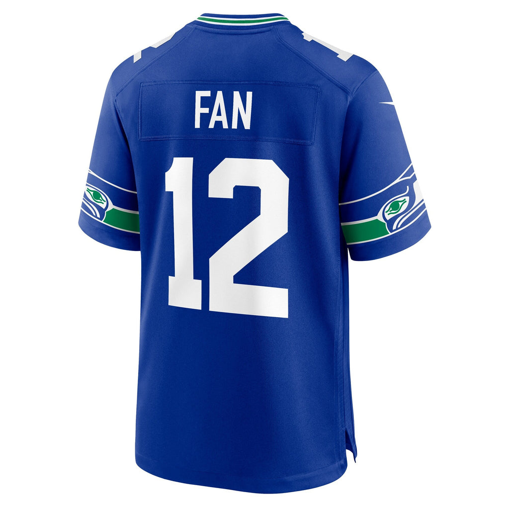 Seattle Seahawks 12s Royal Throwback Player Game Football Jersey