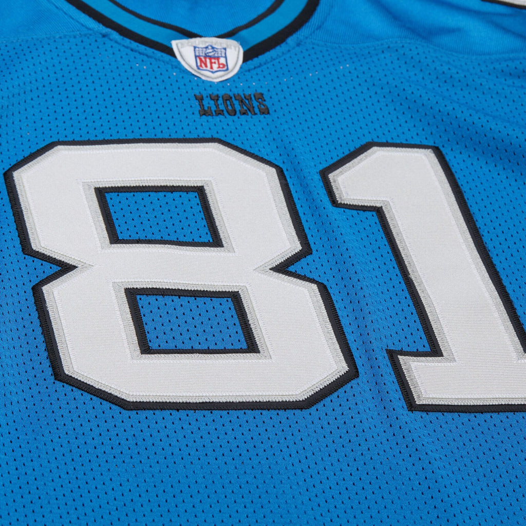 Detroit Lions Calvin Johnson Blue 2007 Throwback Retired Player Football Jersey