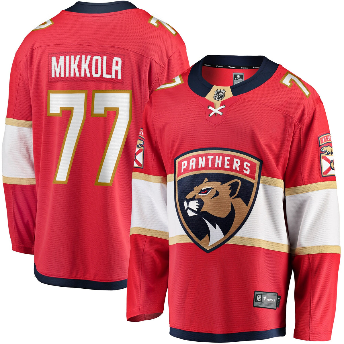 Florida Panthers Niko Mikkola Red Premier Breakaway Player Hockey Jersey