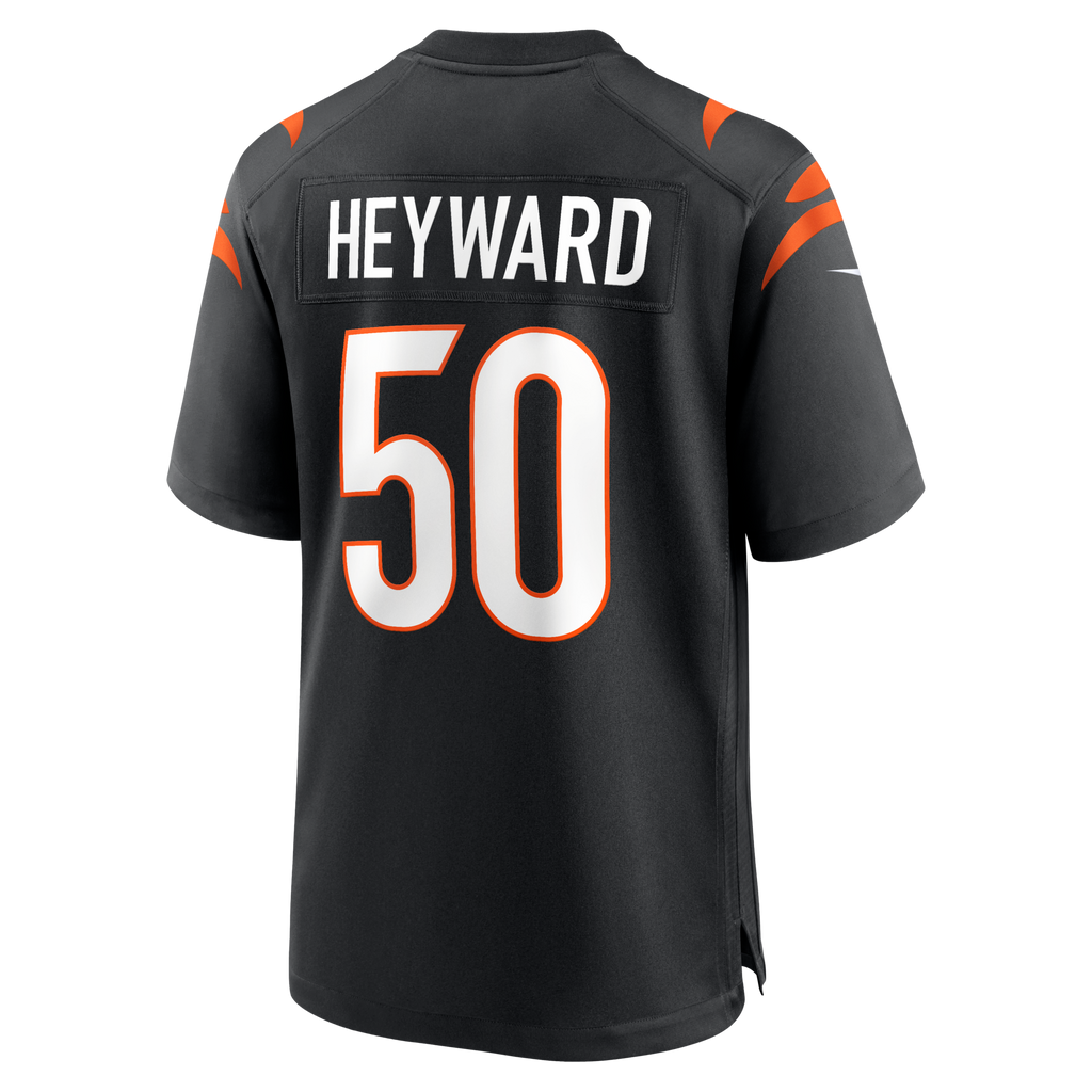 Cincinnati Bengals Shaka Heyward Black Team Game Football Jersey