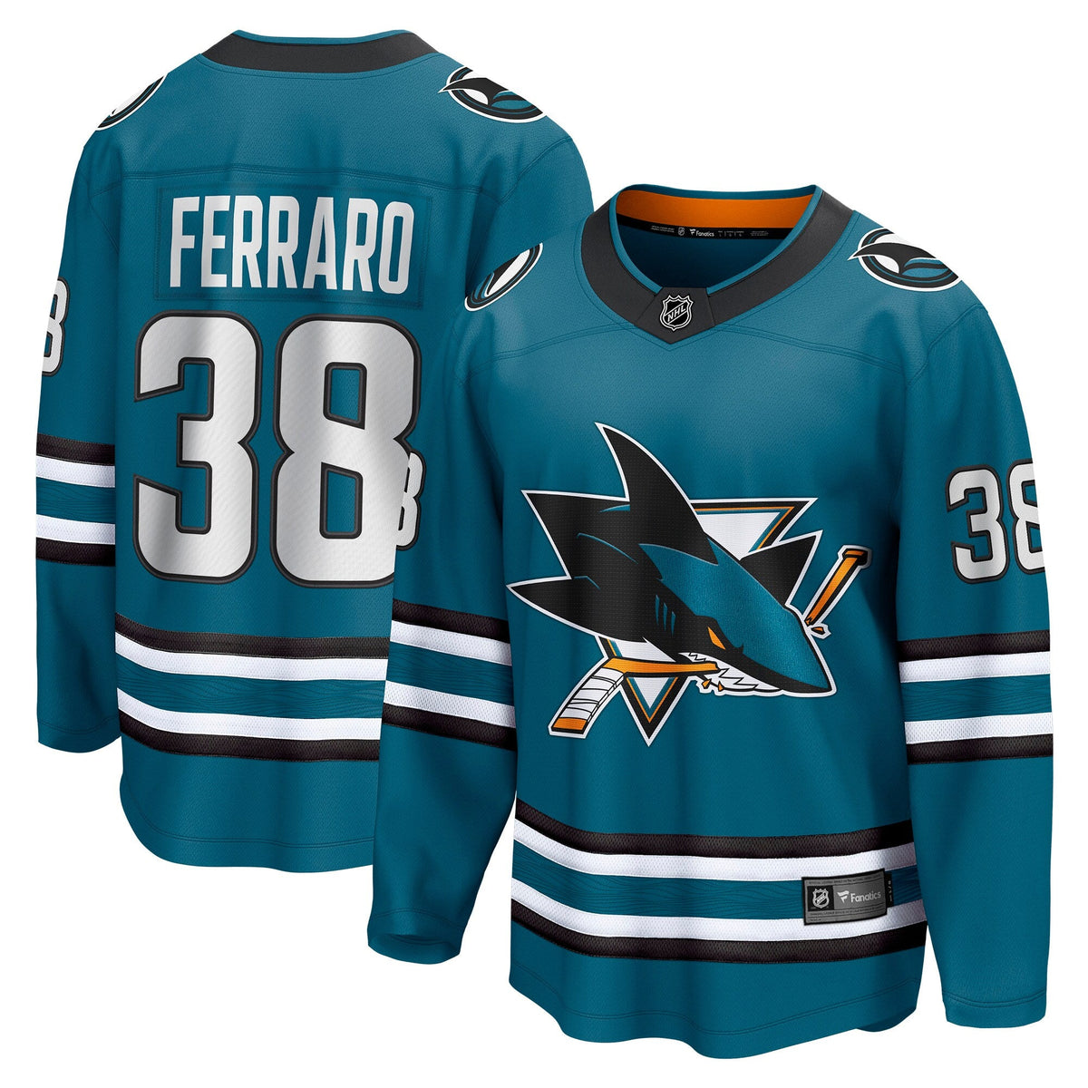 San Jose Sharks Mario Ferraro Teal Home Breakaway Player Hockey Jersey
