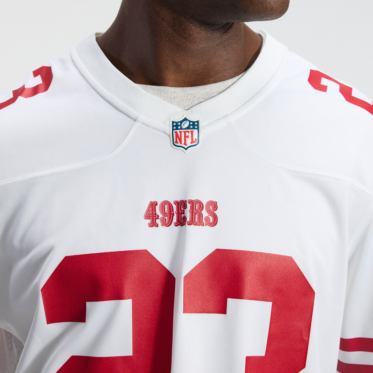 San Francisco 49ers Christian McCaffrey White Game Player Football Jersey