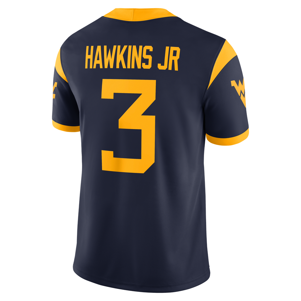 Michael Hawkins Jr. West Virginia Mountaineers Game Football Jersey - Navy