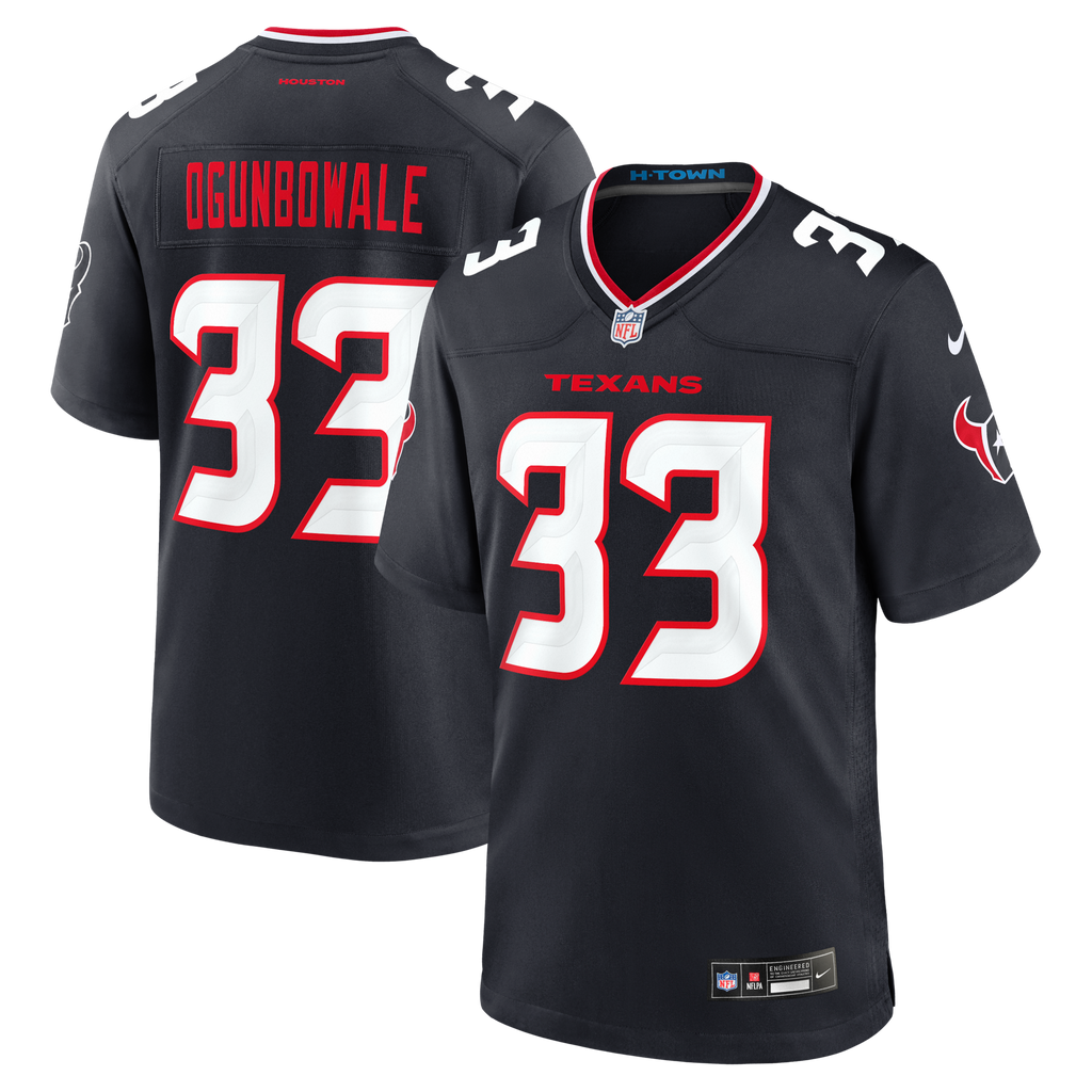 Houston Texans Dare Ogunbowale Navy Team Game Football Jersey