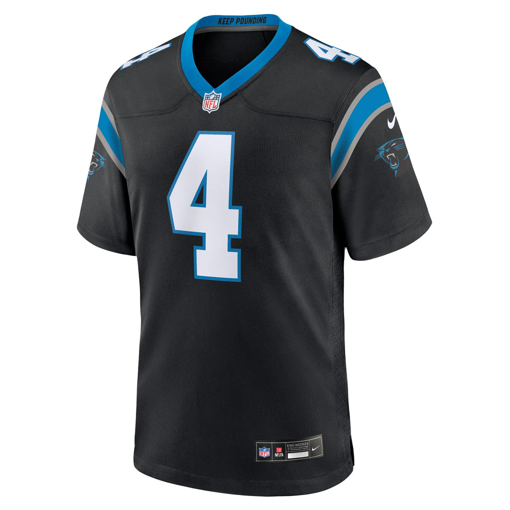 Carolina Panthers Tetairoa McMillan Black Team Game Football Jersey