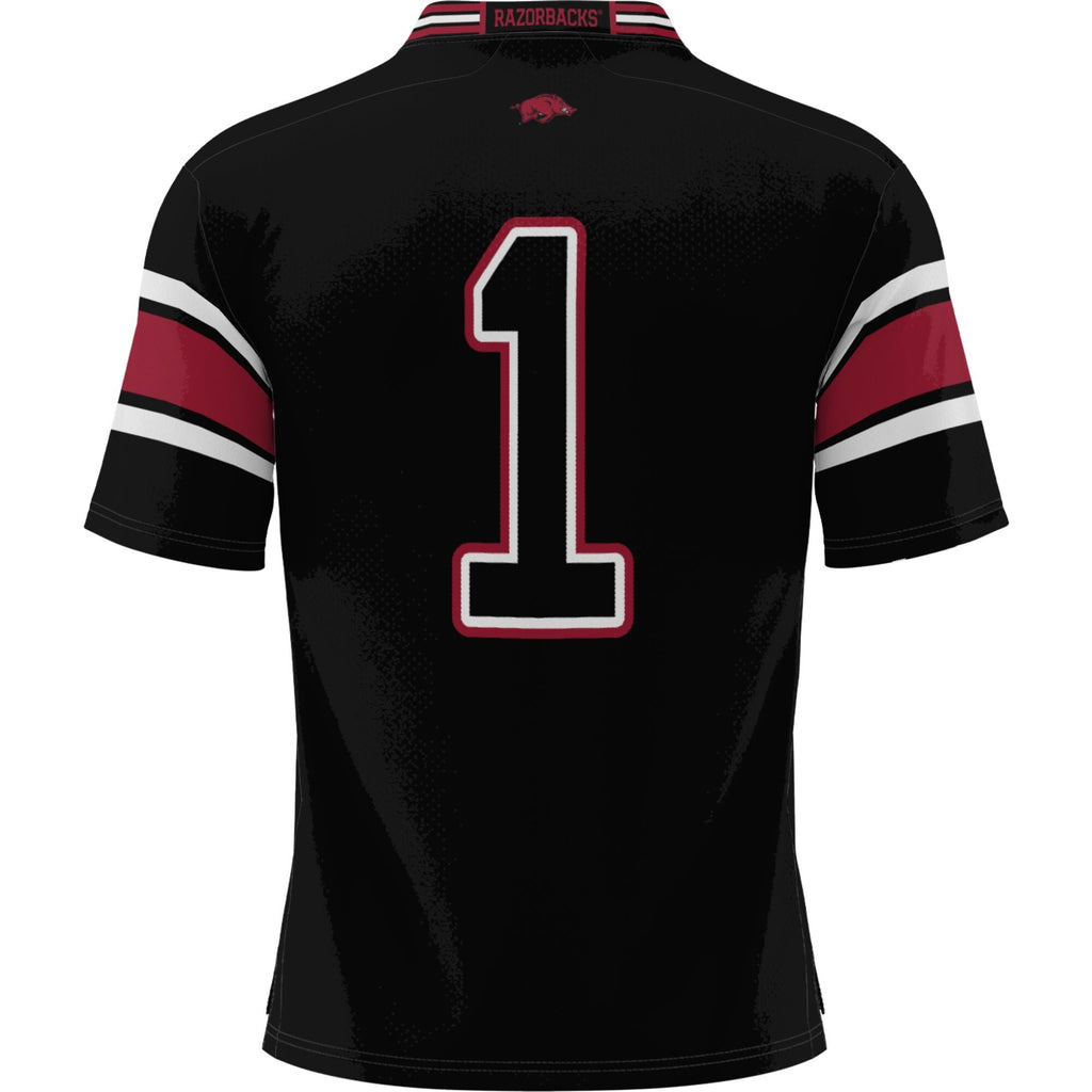 #1 Black Arkansas Razorbacks Football Jersey