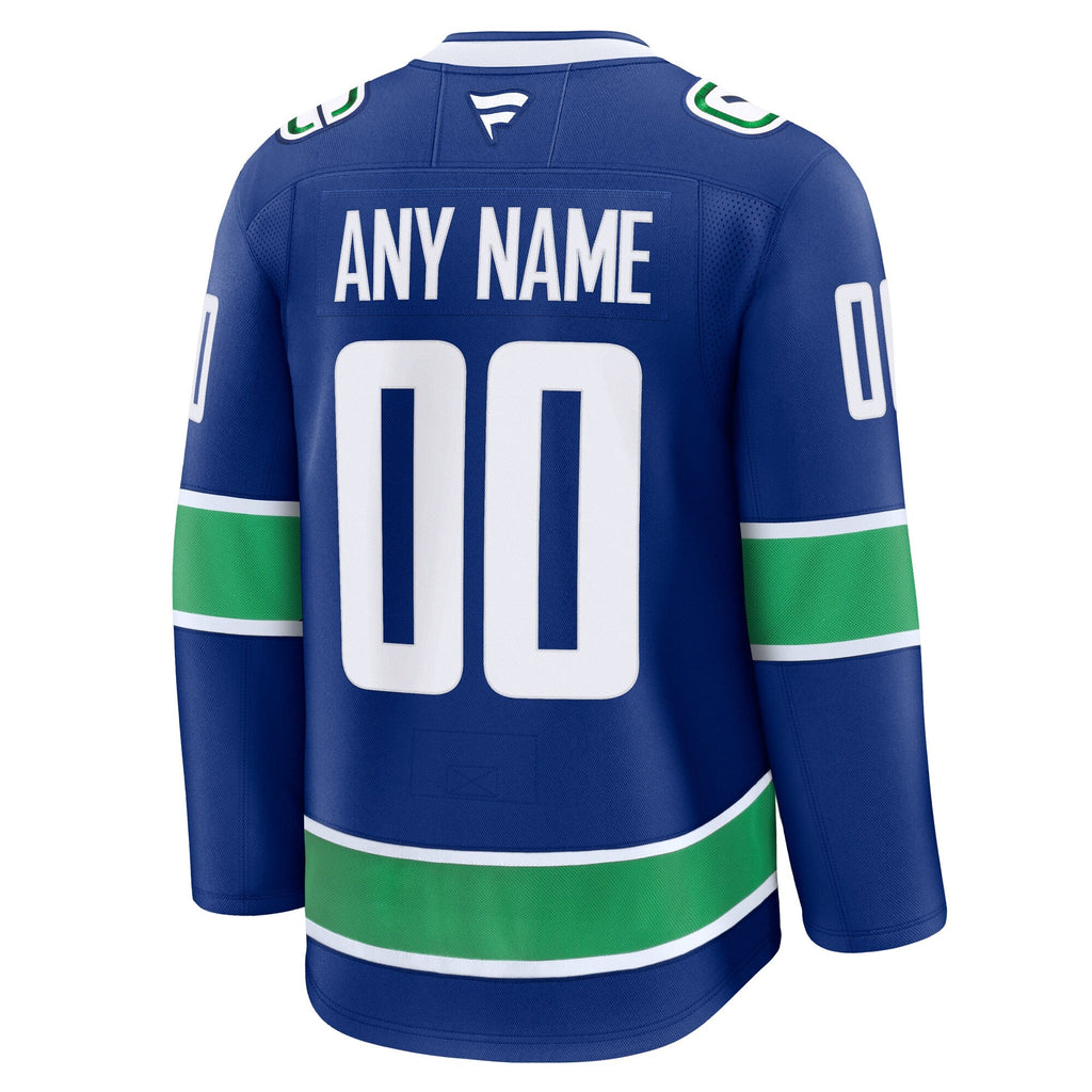 Vancouver Canucks Blue Home Premium Custom Jersey