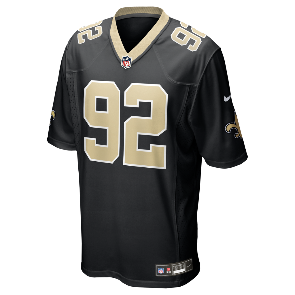 New Orleans Saints Davon Godchaux Black Team Game Football Jersey