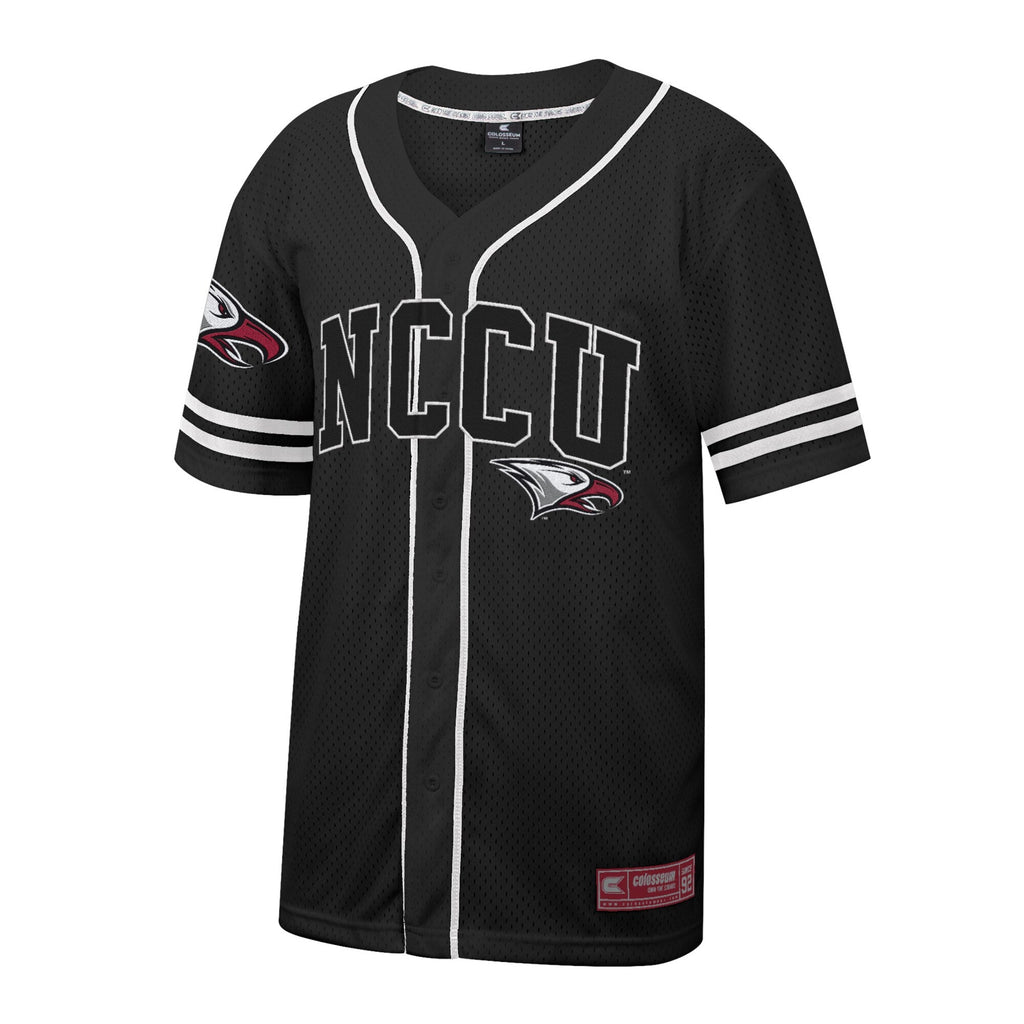Black North Carolina Central Eagles Free Spirited Mesh Button-Up Baseball Jersey