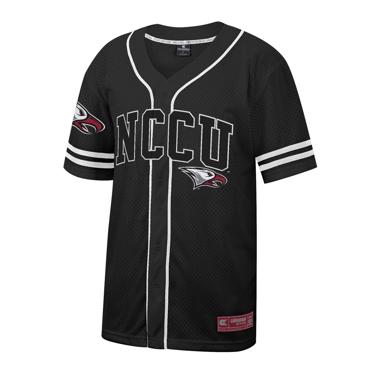 Black North Carolina Central Eagles Free Spirited Mesh Button-Up Baseball Jersey
