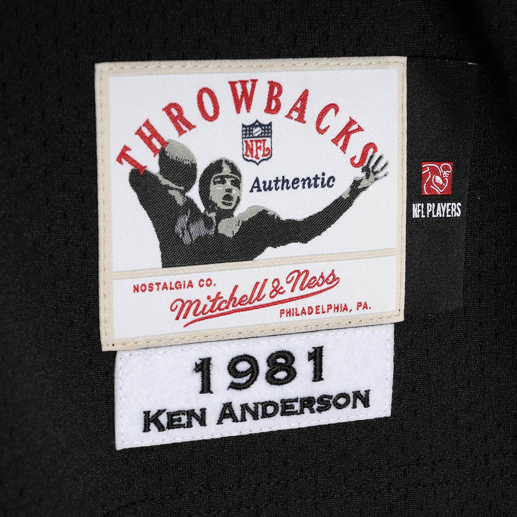 Cincinnati Bengals 1981 Ken Anderson Black Throwback Retired Player Football Jersey
