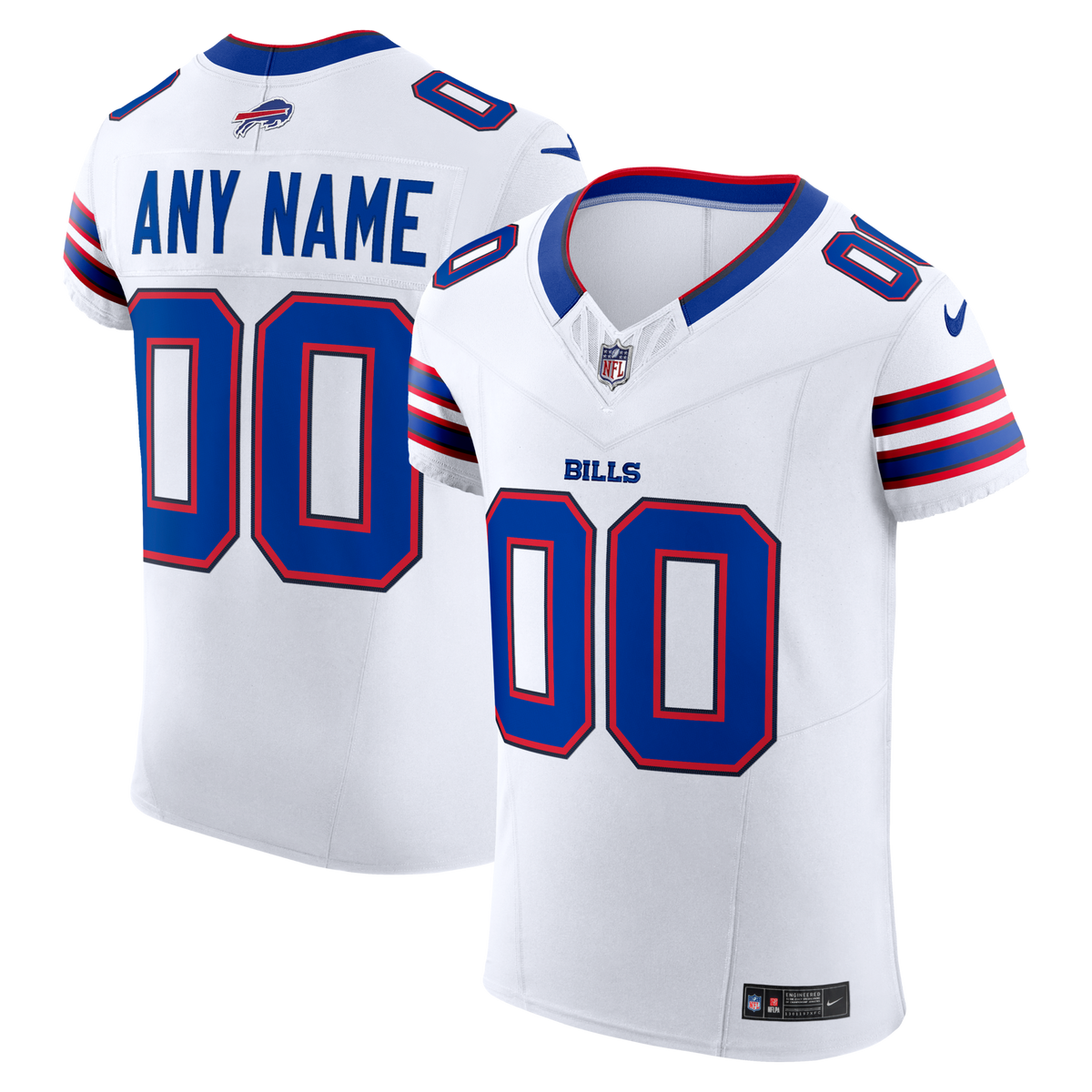 Buffalo Bills White Vapor F.U.S.E. Elite Custom Football Jersey