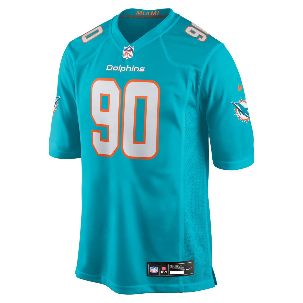 Miami Dolphins Kenneth Grant Aqua Team Game Football Jersey