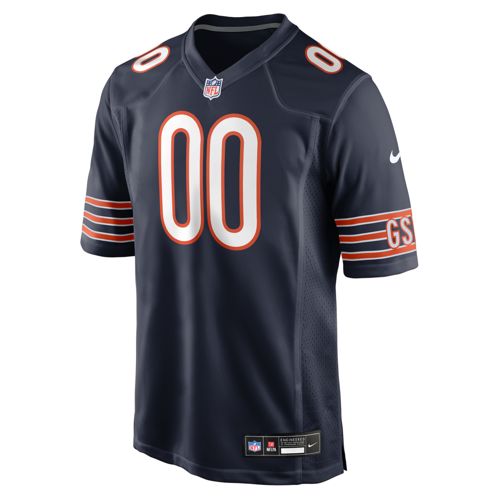 Chicago Bears Navy Custom Game Football Jersey