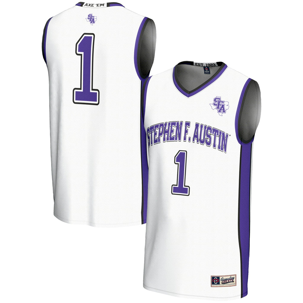 Stephen F Austin Lumberjacks #1 Basketball Jersey - White