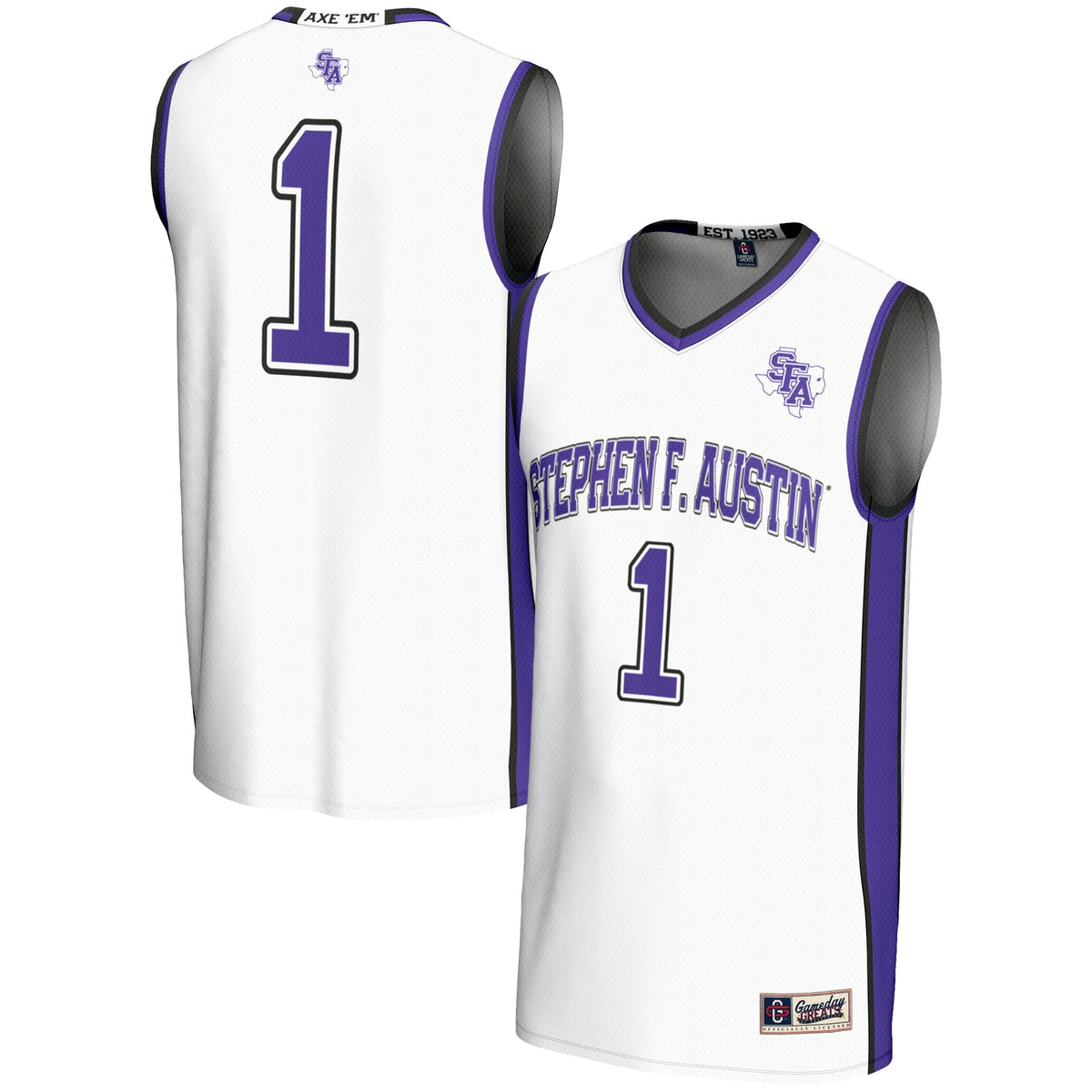 Stephen F Austin Lumberjacks #1 Basketball Jersey - White