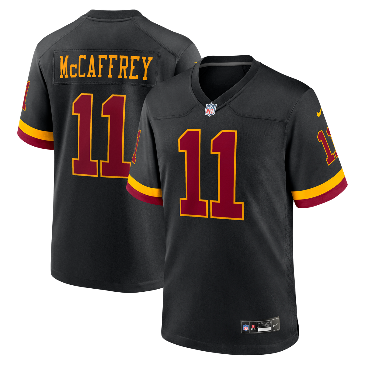 Washington Commanders Luke McCaffrey Black Hail Raiser Alternate Game Football Jersey