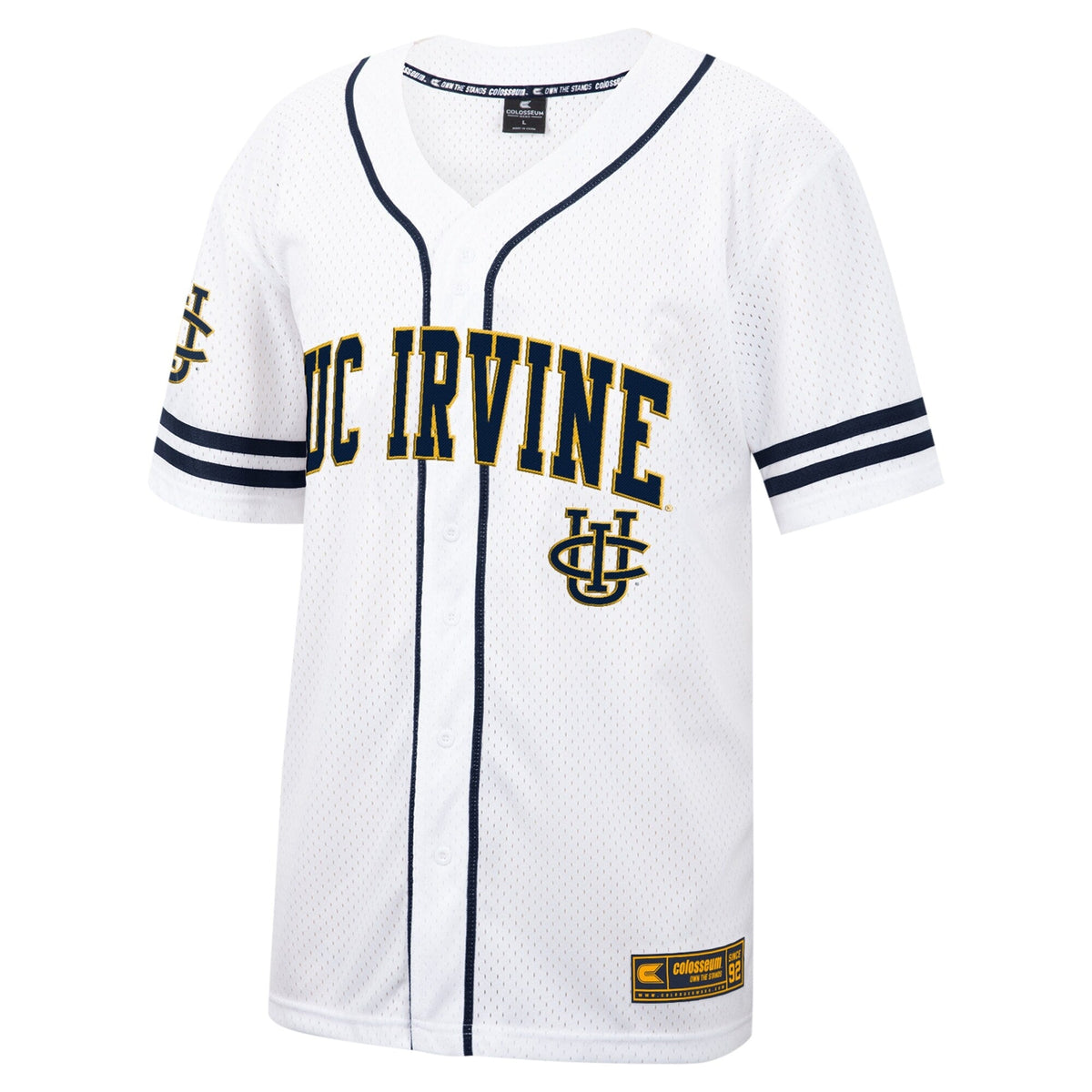 White UC Irvine Anteaters Free Spirited Mesh Button-Up Baseball Jersey