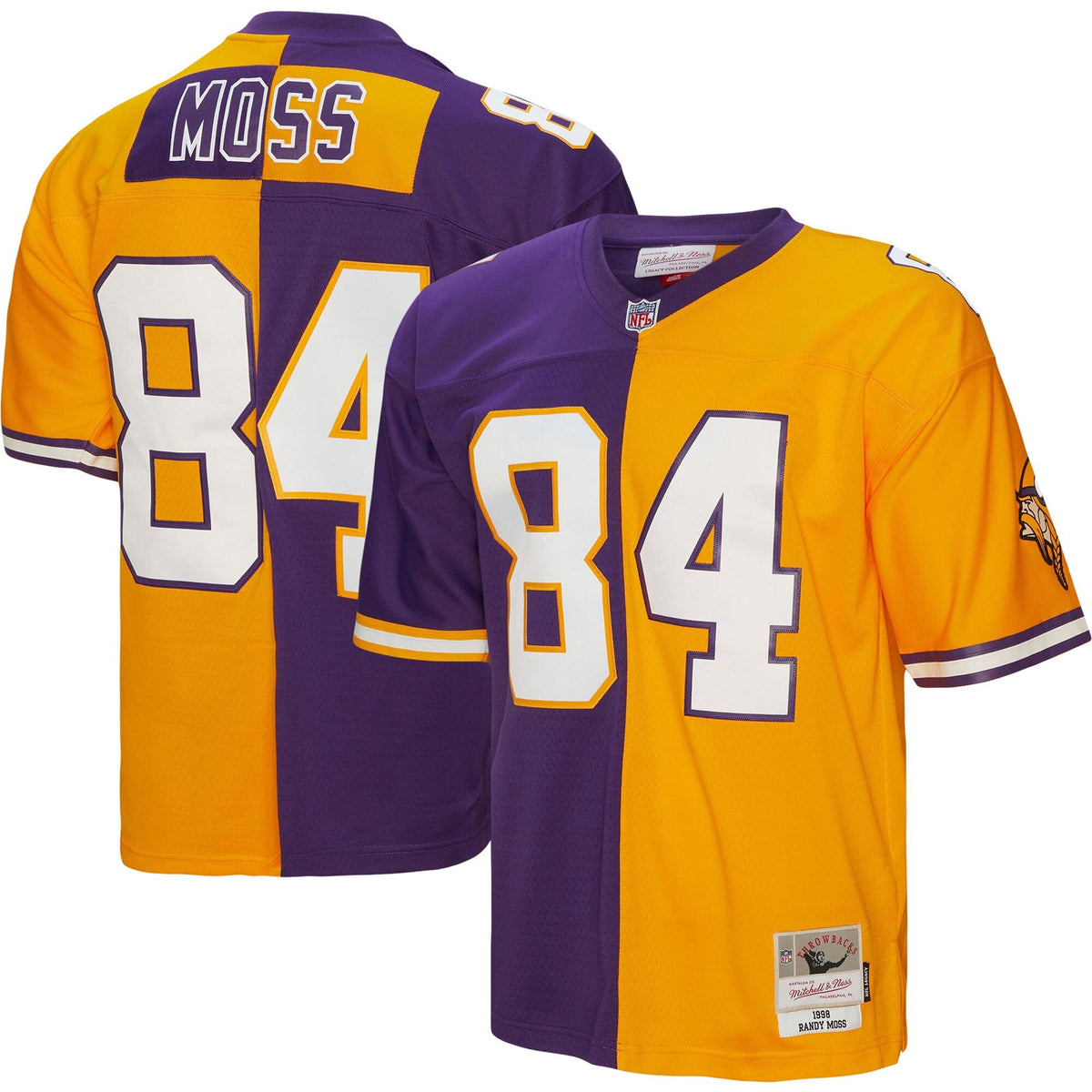 Minnesota Vikings Randy Moss Purple/Gold 1998 Split Legacy Replica Football Jersey