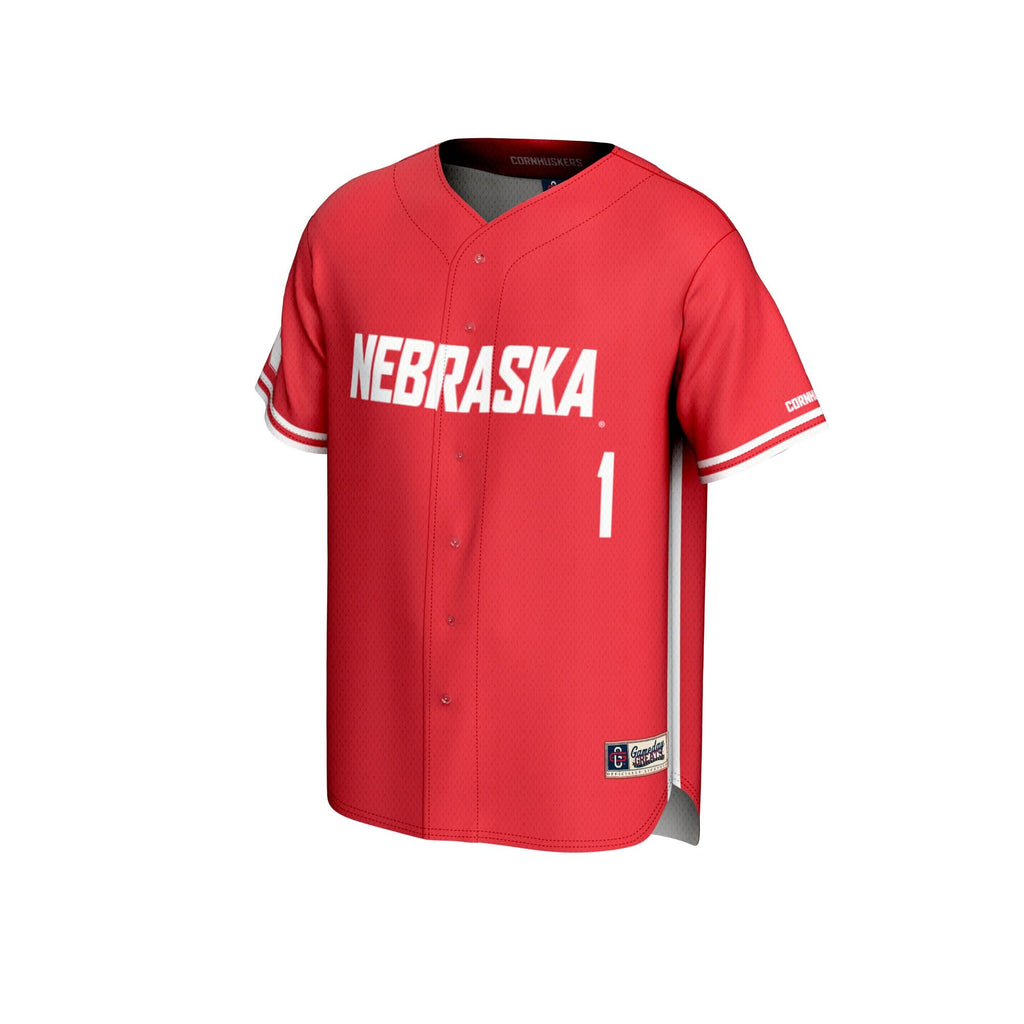 #1 Scarlet Nebraska Huskers Lightweight Baseball Jersey