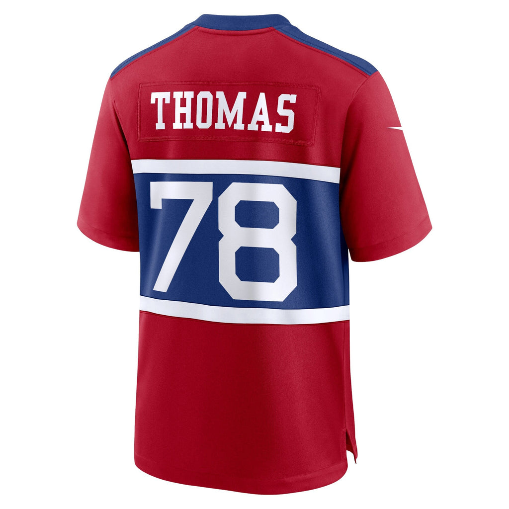 New York Giants Andrew Thomas Century Red Alternate Player Game Football Jersey